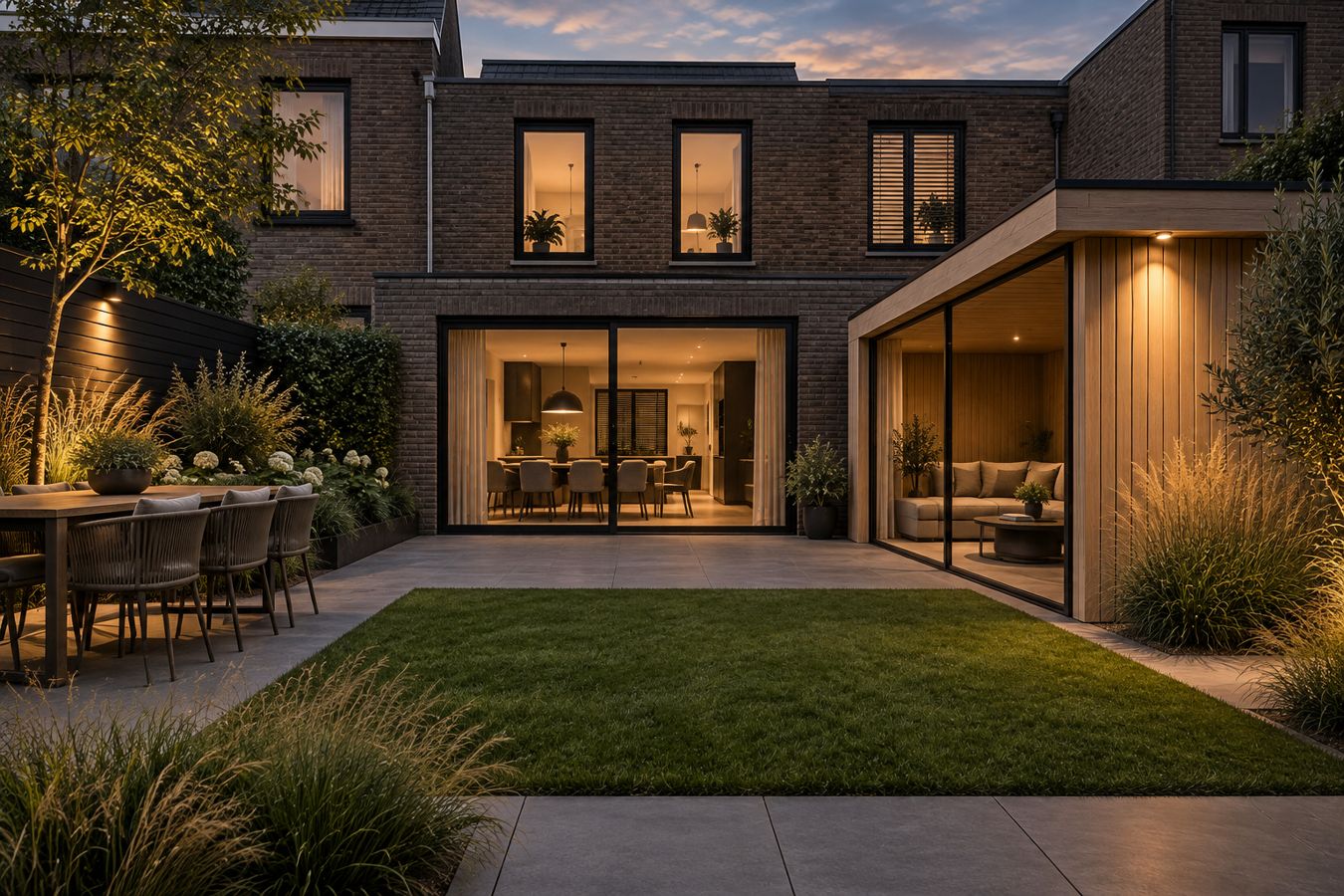 Ontwerpvisualisatie van een tuin